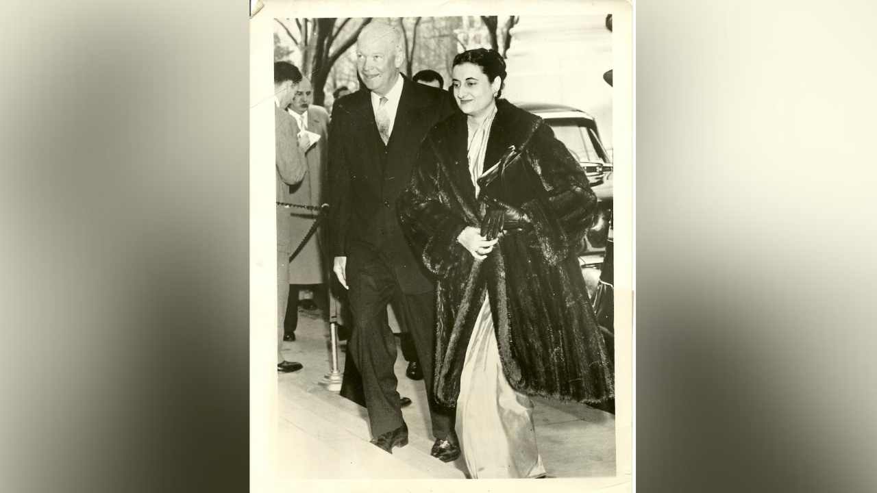 Indira Ghandi with U.S. President Eisenhower 1956