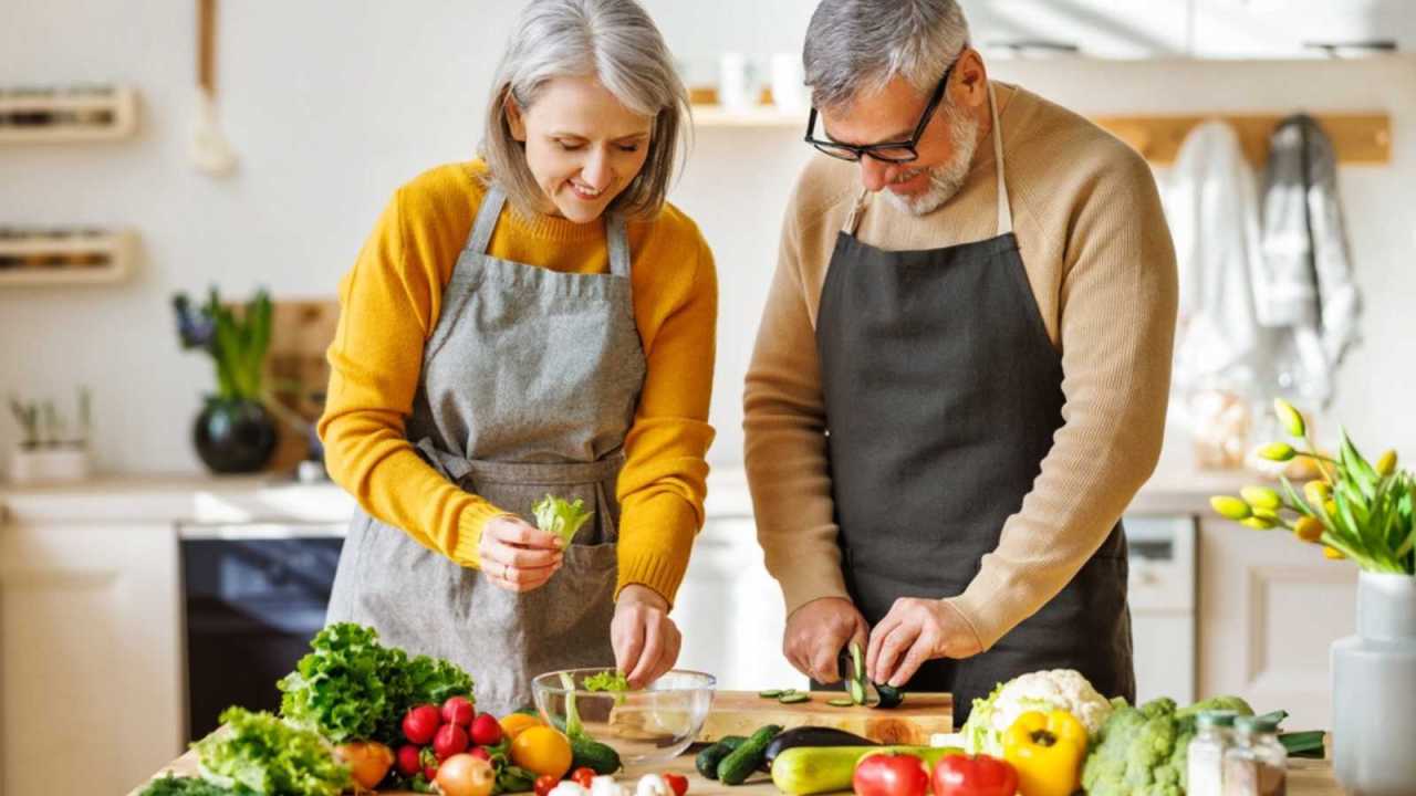 Couples cooking